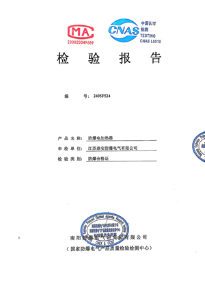 防爆电加热器检测报告